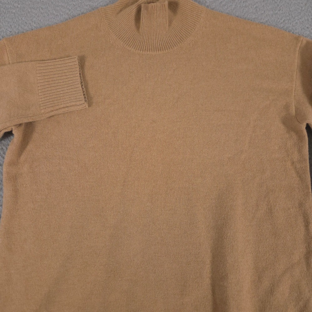 Banana Republic Sweater Womens Small Tan Perfectly Soft Turtleneck Cotton Wool